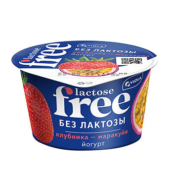 Йогурт Viola Free безлактозный Клубника-маракуйя 2,7% 180г