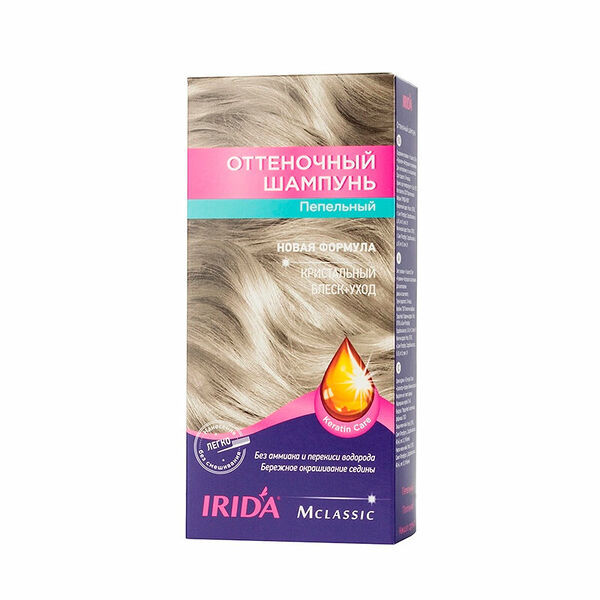 Оттеночный шампунь для волос IRIDA M Classic Пепельный 3*25 мл