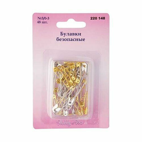 220148 Булавки безопасные №3/0-3, 48шт. Hobby&Pro,упак