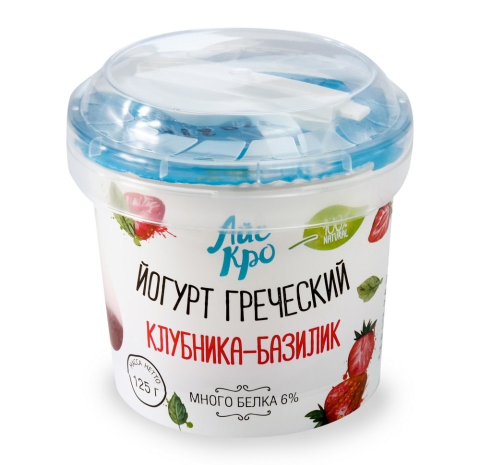 

Йогурт греческий АйсКро Клубника-базилик 3% 125 г
