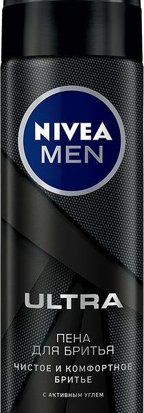 Пена для бритья Nivea Men Ultra Чистое и комфортное бритье с активным углем