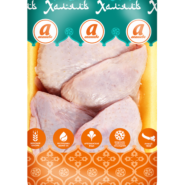 Бедро куриное АКАШЕВО Халяль, подл. охл. вес до 1.4кг