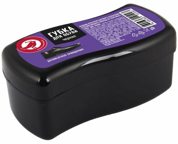 Губка Ашан Красная птица черная для гладкой кожи