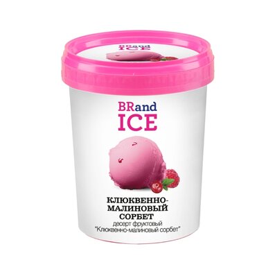 Сорбет BRandICE клюквенно-малиновый фруктовый 380 г