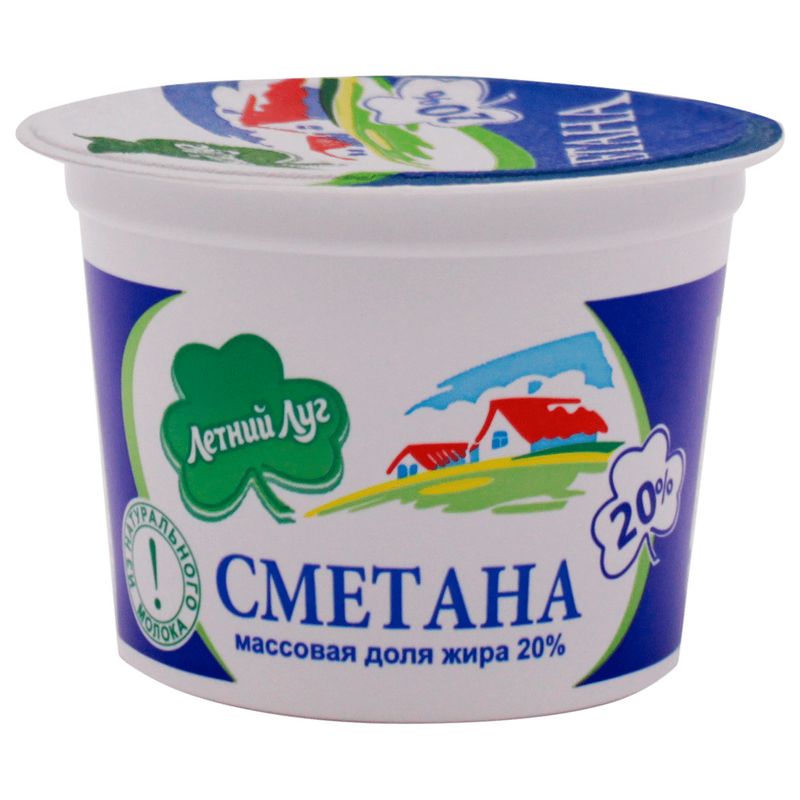 

Сметана Летний луг 20% 200 г
