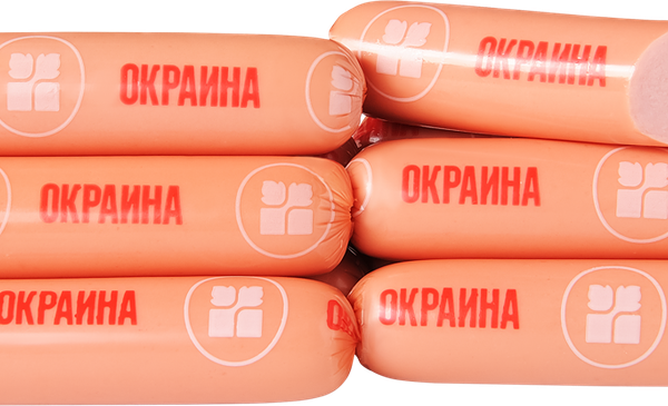 Сосиски ОКРАИНА Докторские з/а вес до 1.2 кг