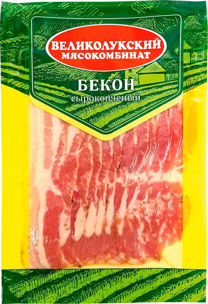 

Бекон Великолукский Мясокомбинат из свинины сырокопченый, 150 г