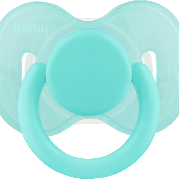 Пустышка Lubby круглый силиконовый сосок с колпачком 0+