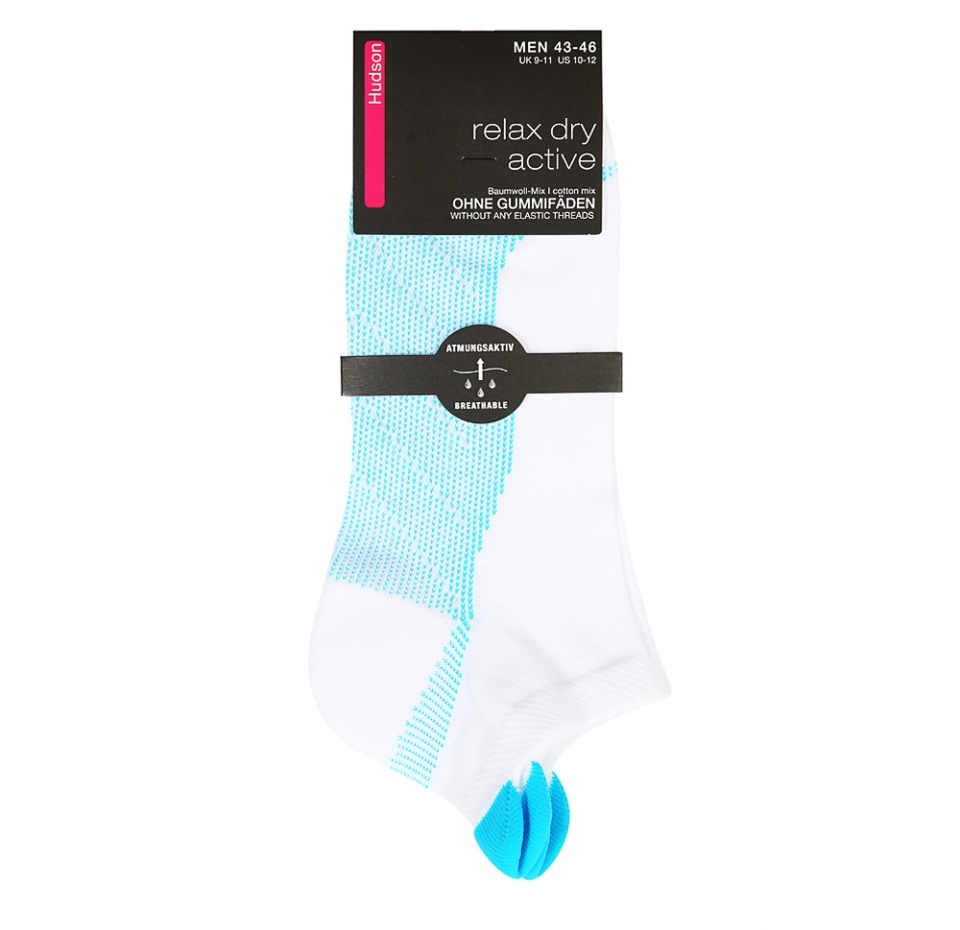 

Носки унисекс Hudson Relax Dry Active цвет бело-голубой, размер 43-46