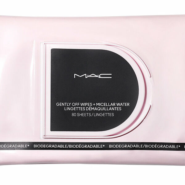 MAC Gently Off Wipes + Miccelar Water Biodegradable Салфетки для снятия макияжа, 80 шт