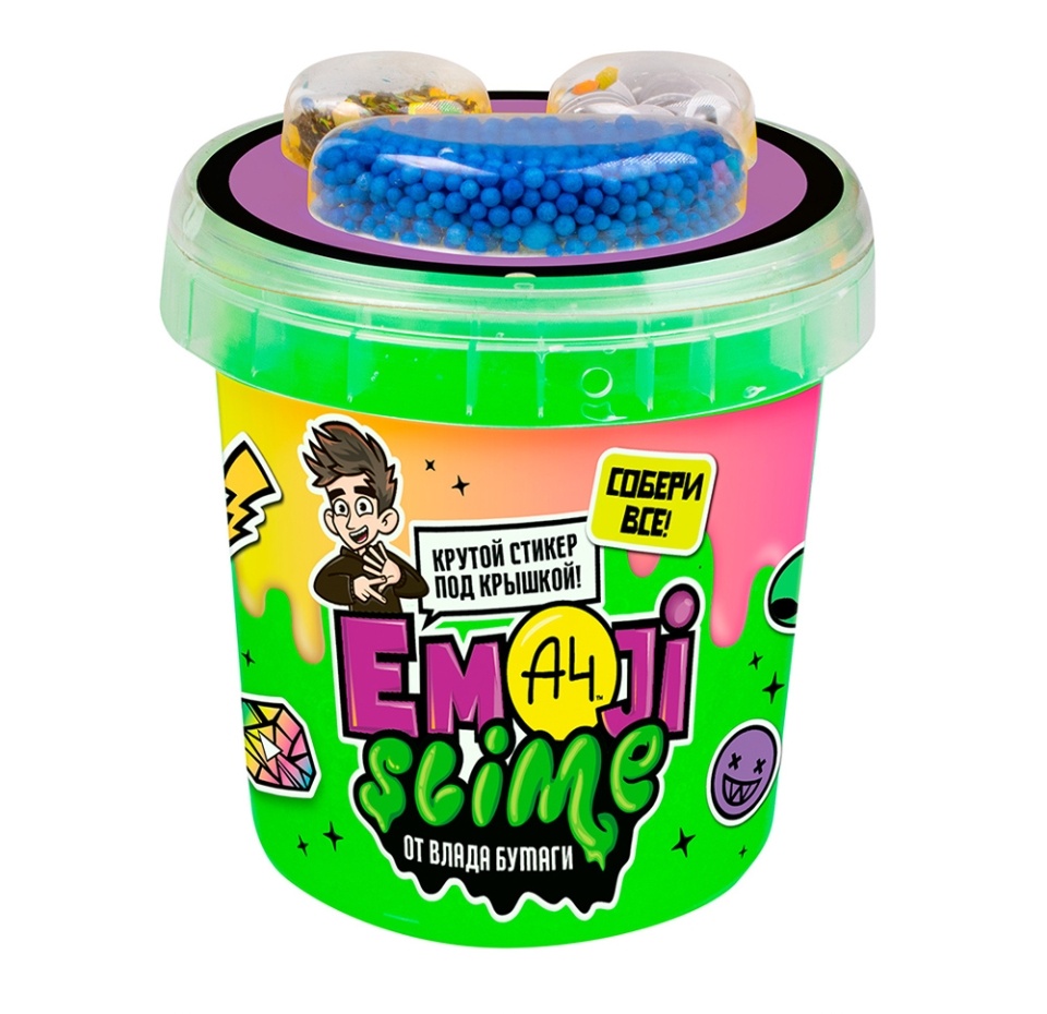 

Игрушка Slime Emoji-slime Влад А4 зеленый 110г, Россия