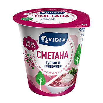 Сметана 23%, Viola, 315 г, Россия, БЗМЖ