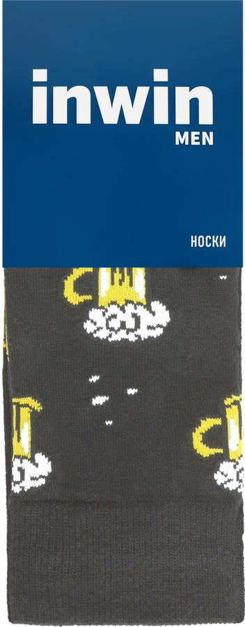 

Носки мужские INWIN р. 25–29 черные с рисунком кружка пива, Арт.E1112 BPF21/men01-beer
