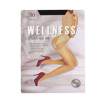 Колготки Wellness Push Up, черный, 30 den, размер 3 (48-50)