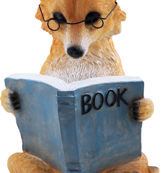 Фигура садовая Лиса с книгой 29,5см, искусственный камень, Арт. KY2008013