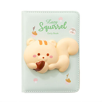 Блокнот со сквишем «Белочка Lazy Squirrel», А6, мятный