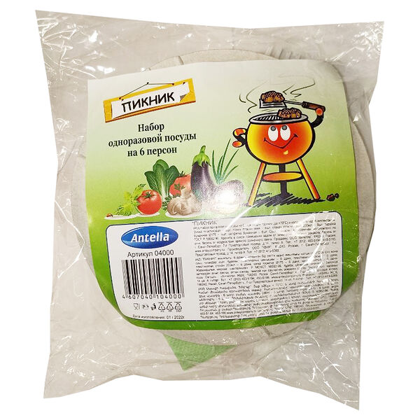 Набор однораз.посуды Пикник Antella на 6 персон