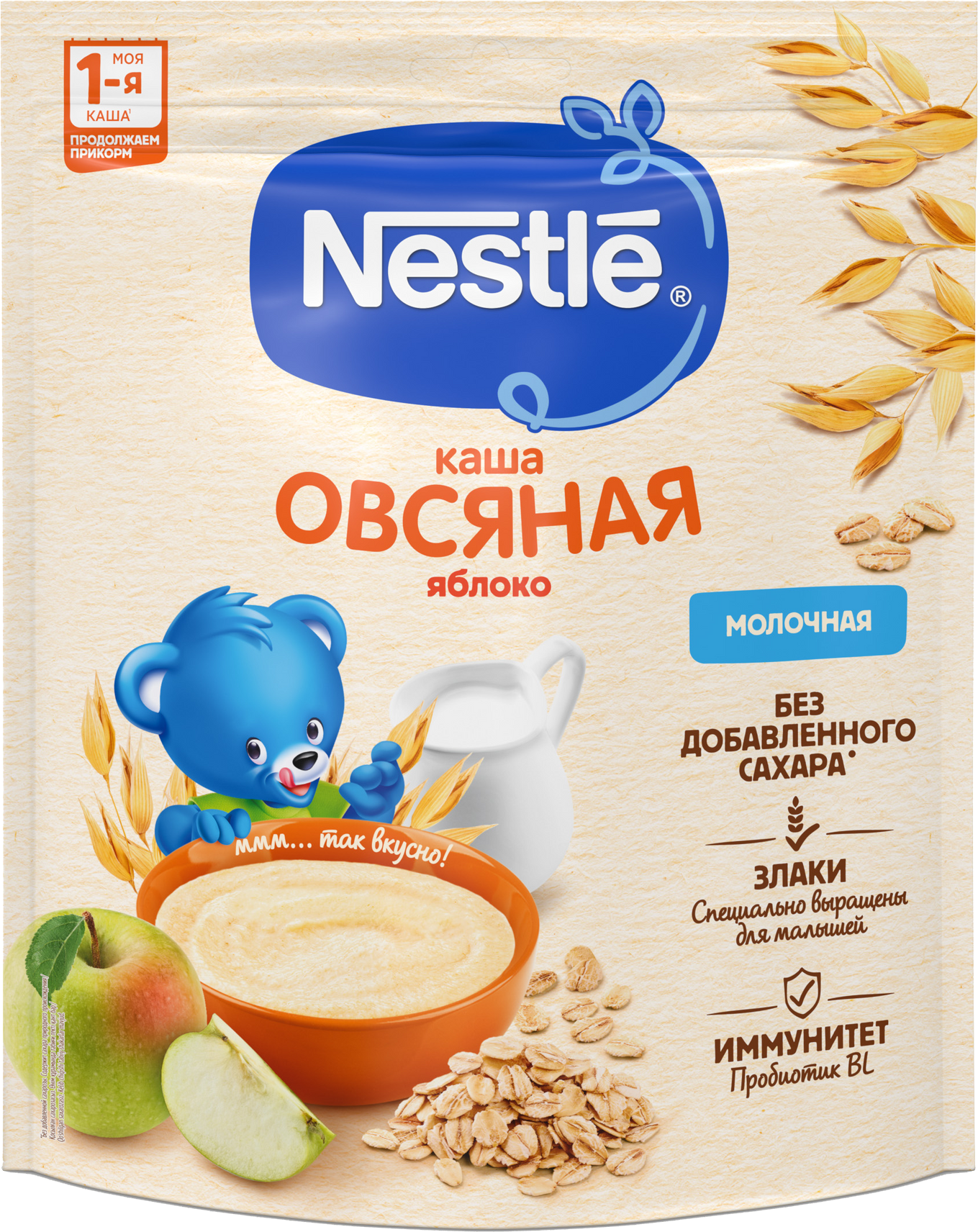

Каша детская Nestle молочная овсяная с яблоком, с 5 месяцев 200 г
