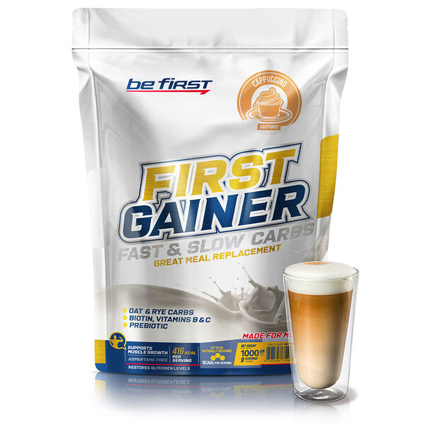 Be First Gainer Fast & Slow Carbs - 1000 грамм - капучино