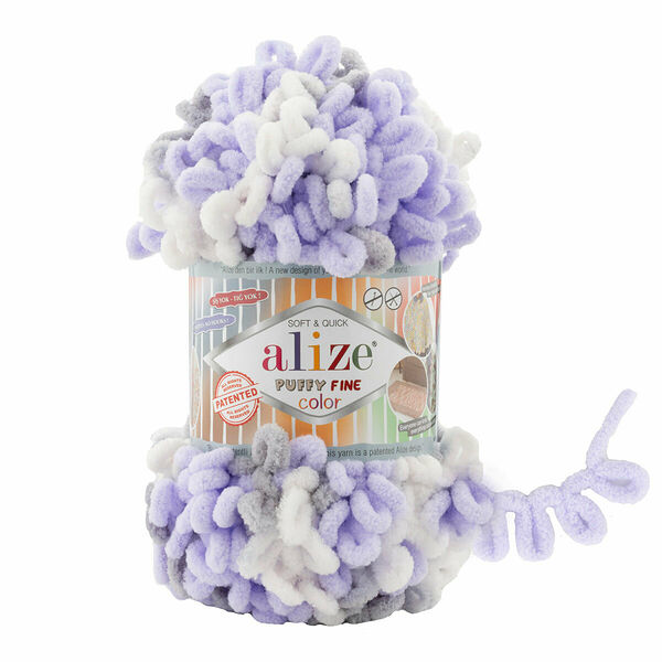 Пряжа Alize 'Puffy Fine Color' 100г. 14,5м. (100% микрополиэстер)(6372 секционный)