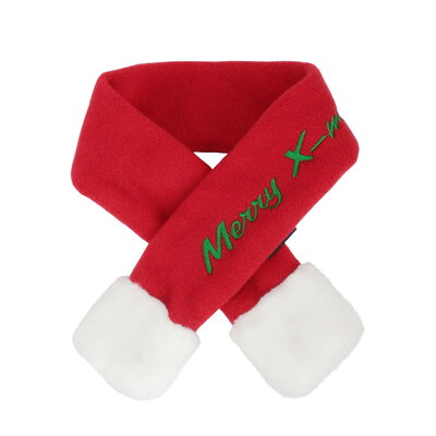 Шарфик для собак новогодний Puppia Santa красный L
