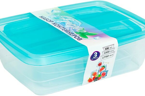 Набор контейнеров Violet Fresco Бриз 3в1 500+1000+1750мл 3шт