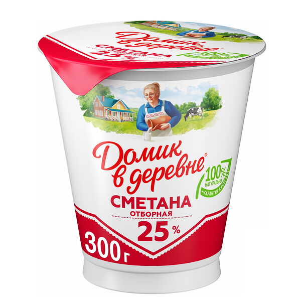 Сметана Домик в деревне отборная 25%