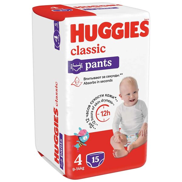 Трусики-подгузники Huggies Classic 4 (9-14 кг)