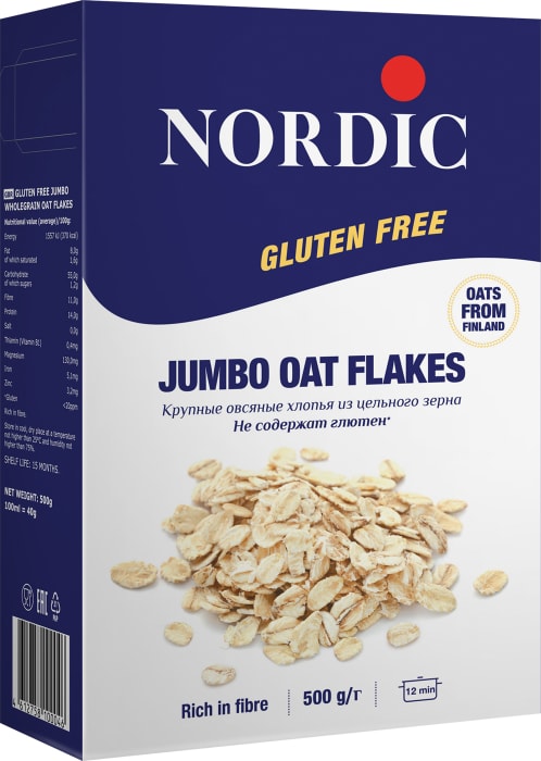 

Хлопья Nordic овсяные крупные без глютена 500 г