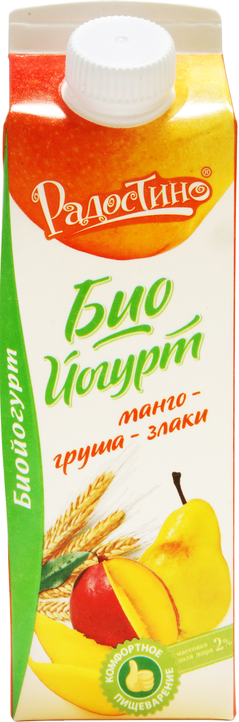 

Биойогурт Радостино Манго Груша Злаки 2% 450 г