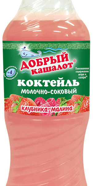 Напиток молочно-соковый ДОБРЫЙ КАШАЛОТ Клубника, малина, без змж
