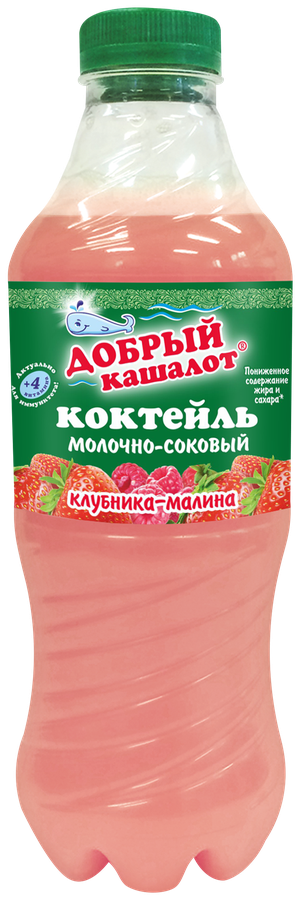 

Молочно-соковый коктейль Добрый кашалот клубника-малина 930г