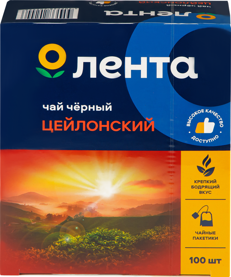 

Чай черный ЛЕНТА цейлонский, 100пак