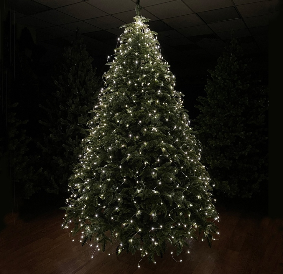 

Декор luka Lighting гирлянда хвост на серебряном проводе теплый белый свет 900 ламп, 300см, Китай