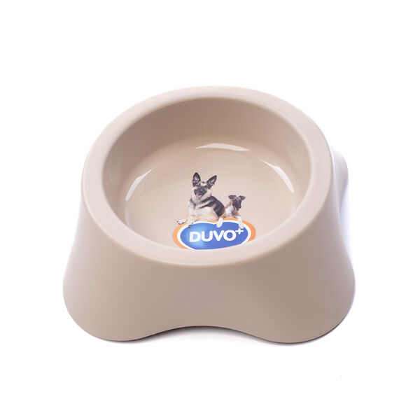 Миска для животных пластиковая DUVO+, бежевая, 18х5см/300мл (Бельгия)