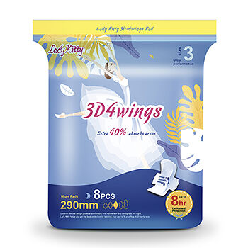 Прокладки Lady kitty ночные с крылышками, 290мм, 8шт., Китай