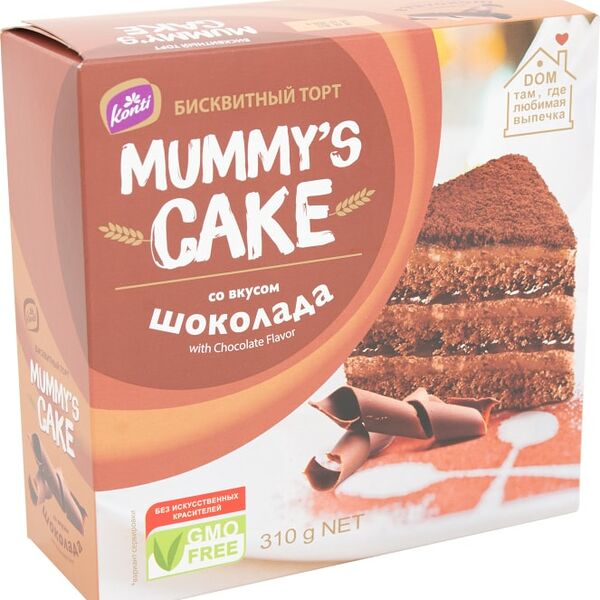 Торт Konti Mummys cake со вкусом шоколада 310г