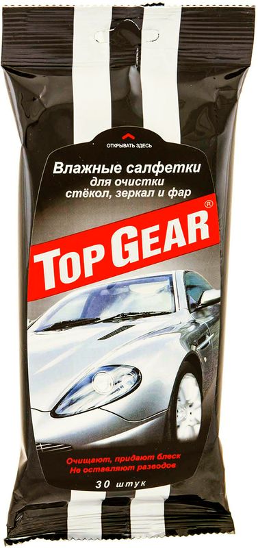 

Влажные салфетки Top Gear для стекол, зеркал и фар 30 шт.