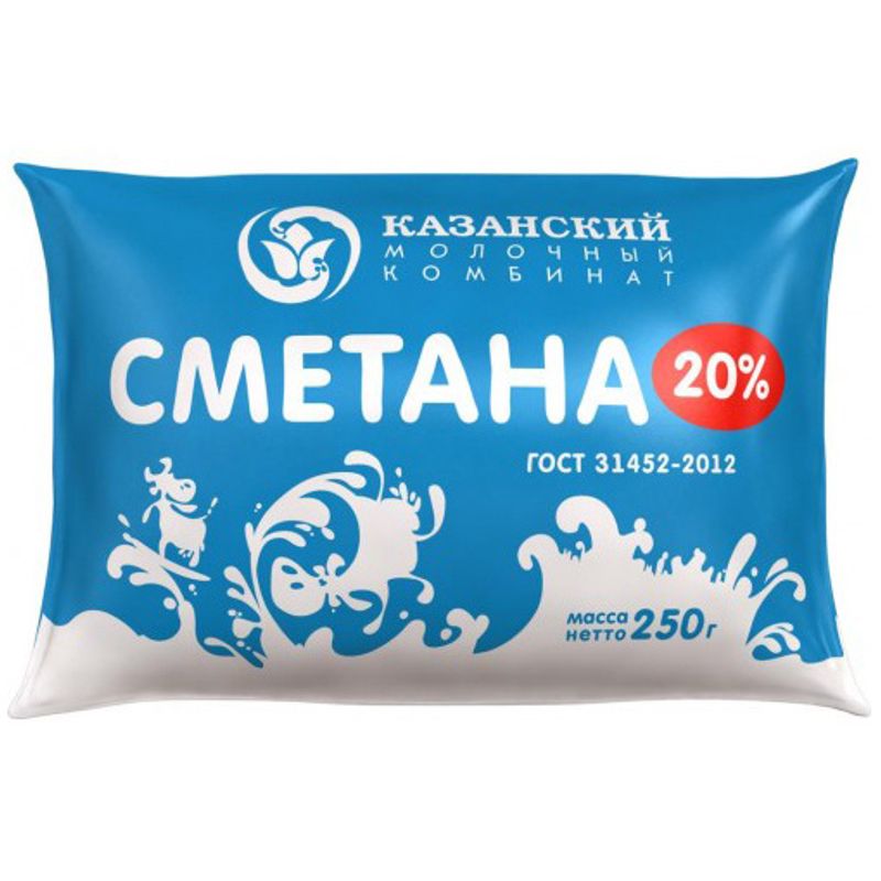 

Сметана Молочная речка 20% 250 г