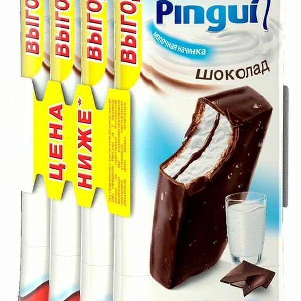Пирожное бисквитное Kinder Пингви Шоколад 29.3% 4*30 г, Германия