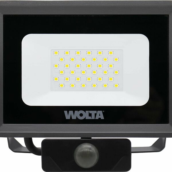 Светодиодный прожектор Wolta WFL-30W/06S 30Вт 5700K IP65 2700 Лм с датчиком