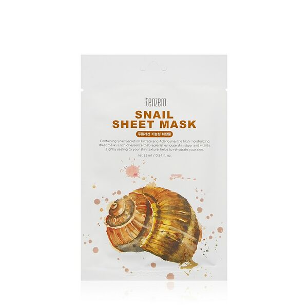 Маска для лица Tenzero Snail Sheet Mask с муцином улитки 25 мл