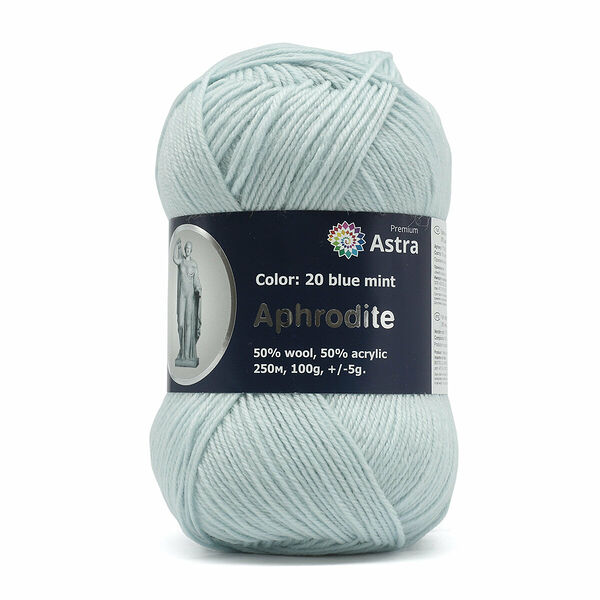Пряжа Astra Premium 'Афродита' 100гр. 250м (50% шерсть, 50% акрил)(20 холодная мята),шт