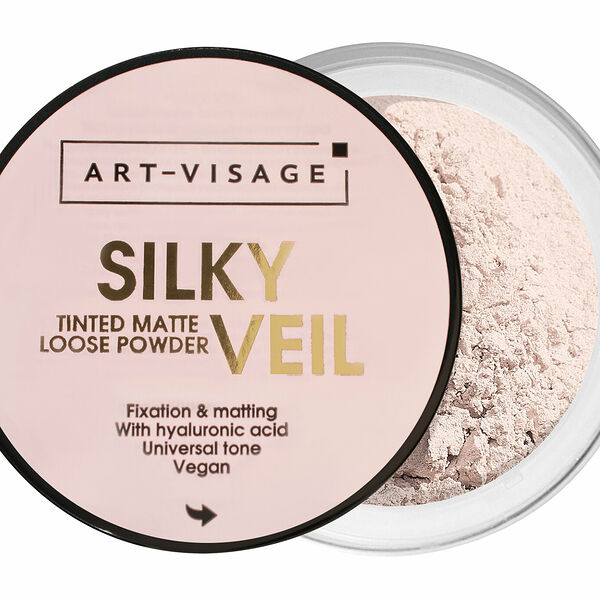 ART-VISAGE Пудра матирующая рассыпчатая Silky Veil Tinted Matte Loose Powder, 10 г, 302 Телесная