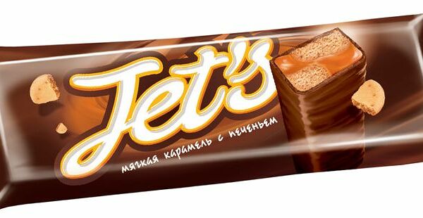 Батончик Jets Мягкая карамель с печеньем 42г