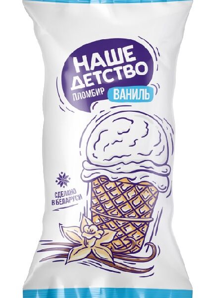 Мороженое НАШЕ ДЕТСТВО пломбир клас ван в ваф стак вес 70 г