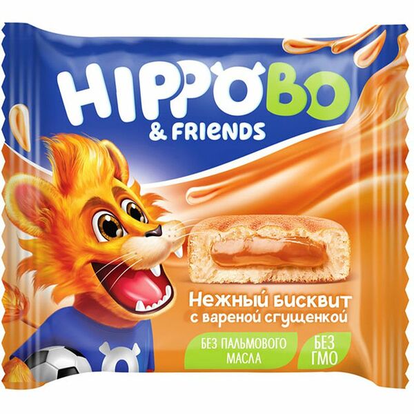 Пирожное Hippo Bo & friends с вареной сгущенкой 32 г