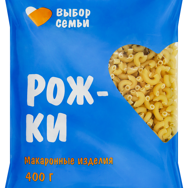 Макароны ВЫБОР СЕМЬИ Рожки группа В, 400г