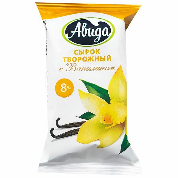 Сырок творожный Авида с сахаром и ванилином 8%, 100г