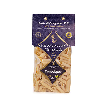 Макаронные изделия Gragnano in Corsa Пенне Ригате из твердых сортов пшеницы Премиум 500 г, Италия